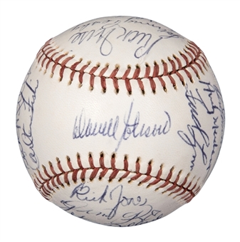 1976 Boston Red Sox Team Signed Baseball With 26 Signatures Including Yastrzemski, Pesky, Rice Jenkins, Fisk & Evans (PSA/DNA)
